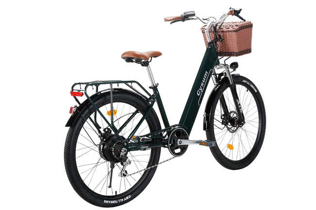 Cysum Cityrun Ebike Electric Bicycle with Pedal Assist 26 Inch Women's Bicycle 36V*10Ah Unisex Bicycle with Basket