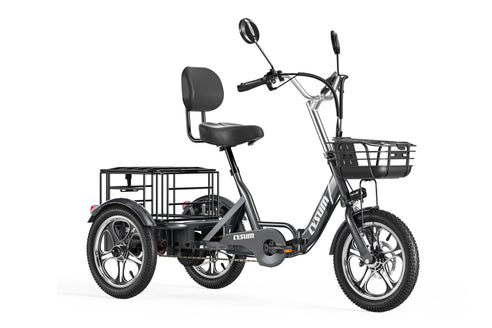 Cysum T1 Pro Elektro-Dreirad - 48V 250W Motor, 48V 22Ah Batterie, 16 x 2,3 Reifen, Gepäckkorb, Unisex-Design für den Pendlerverkehr 120-150km