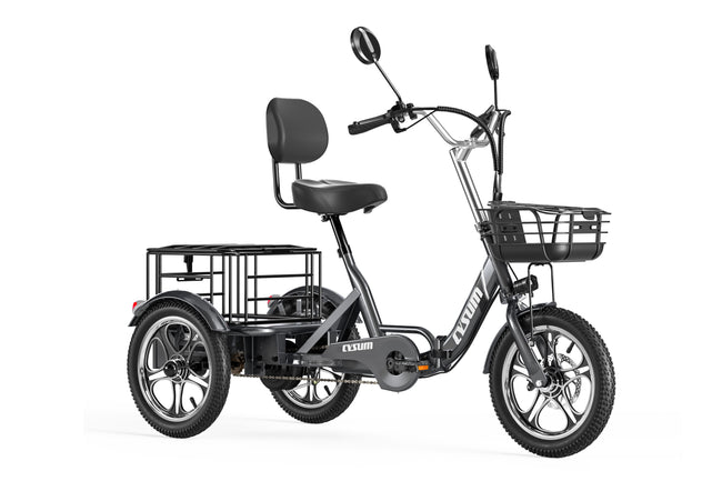 Cysum T1 Pro Elektro-Dreirad - 48V 250W Motor, 48V 22Ah Batterie, 16 x 2,3 Reifen, Gepäckkorb, Unisex-Design für den Pendlerverkehr 120-150km