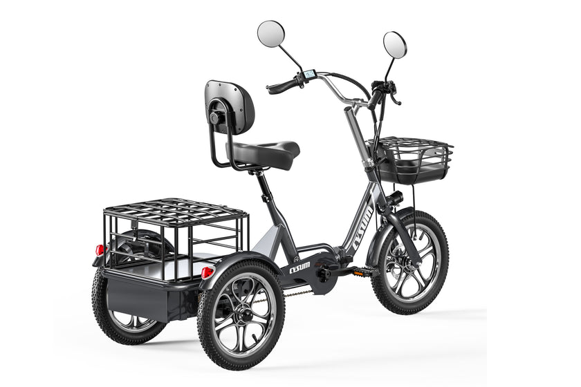 Cysum T1 Pro Elektro-Dreirad - 48V 250W Motor, 48V 22Ah Batterie, 16 x 2,3 Reifen, Gepäckkorb, Unisex-Design für den Pendlerverkehr 120-150km