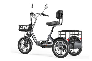 Cysum T1 Pro Elektro-Dreirad - 48V 250W Motor, 48V 22Ah Batterie, 16 x 2,3 Reifen, Gepäckkorb, Unisex-Design für den Pendlerverkehr 120-150km