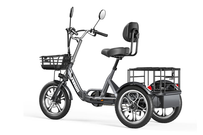 Cysum T1 Pro Elektro-Dreirad - 48V 250W Motor, 48V 22Ah Batterie, 16 x 2,3 Reifen, Gepäckkorb, Unisex-Design für den Pendlerverkehr 120-150km