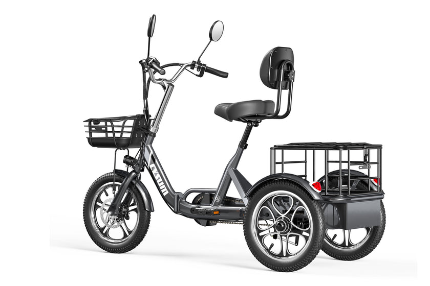 Cysum T1 Pro Elektro-Dreirad - 48V 250W Motor, 48V 22Ah Batterie, 16 x 2,3 Reifen, Gepäckkorb, Unisex-Design für den Pendlerverkehr 120-150km