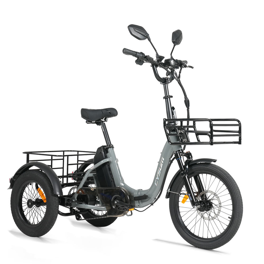 CYSUM AG1 Pro Electric Tricycle - 90N.m Cargo Bike with 20Ah Battery, Reverse Gear & Hydraulic Brakes