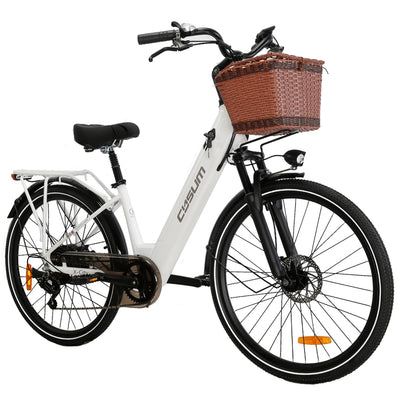 CYSUM X-City E-Bike Damen – 26 Zoll City-Elektrofahrrad mit Tiefeinsteig, 250W Motor & Shimano 7-Gang