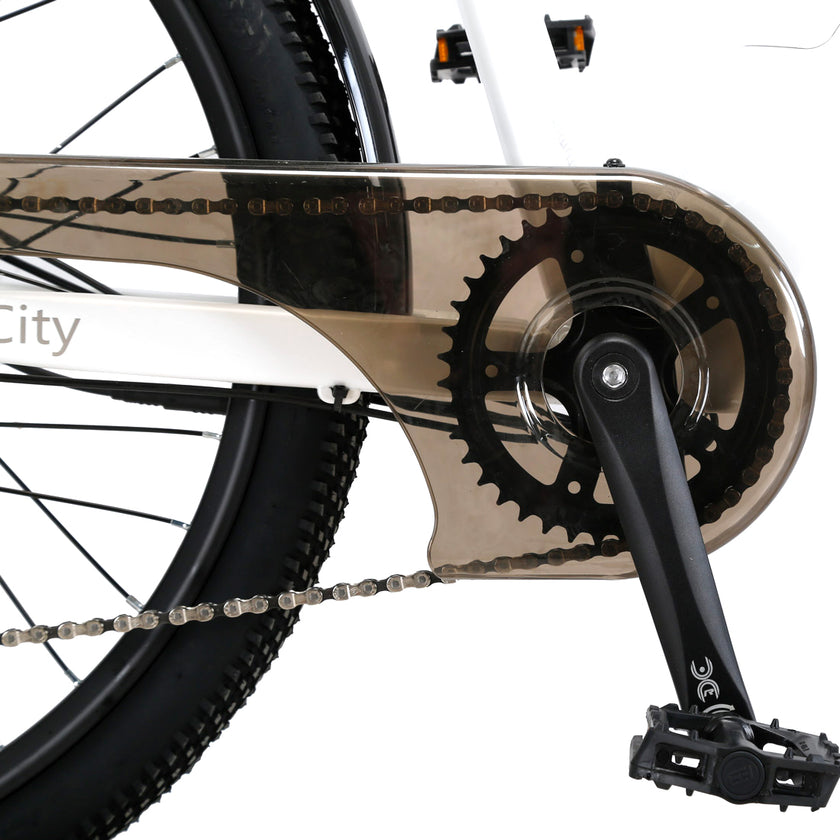 CYSUM X-City E-Bike Damen – 26 Zoll City-Elektrofahrrad mit Tiefeinsteig, 250W Motor & Shimano 7-Gang