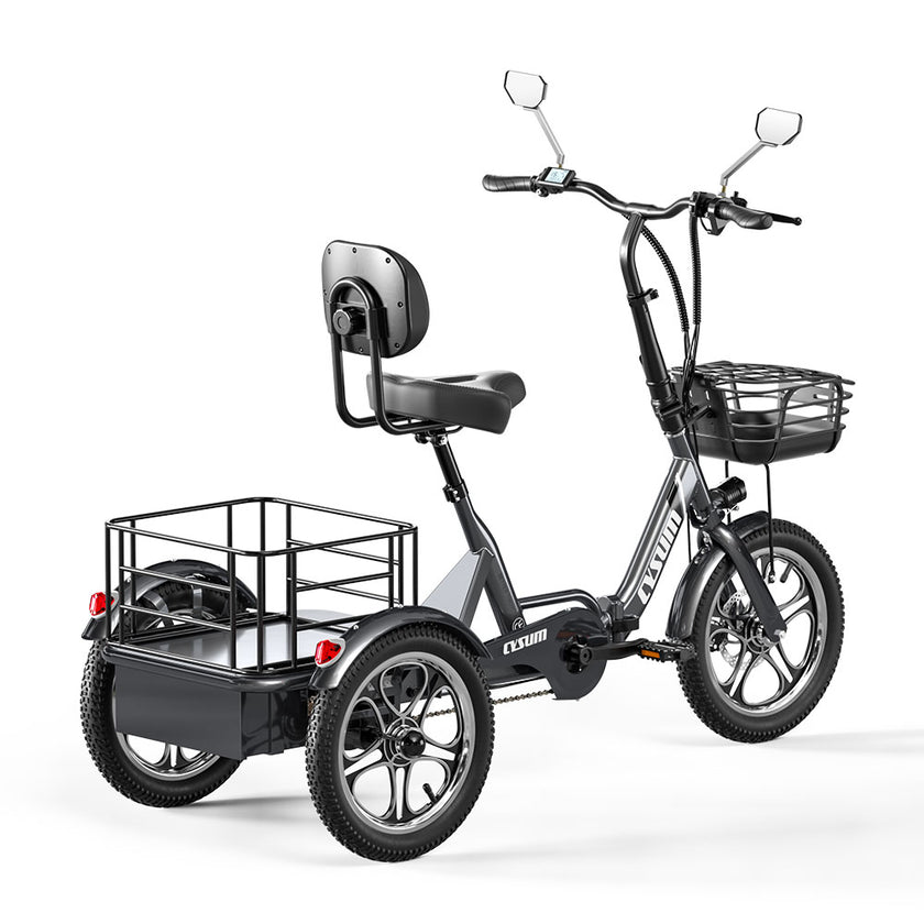 Cysum T1 Pro Elektro-Dreirad - 48V 250W Motor, 48V 22Ah Batterie, 16 x 2,3 Reifen, Gepäckkorb, Unisex-Design für den Pendlerverkehr 120-150km
