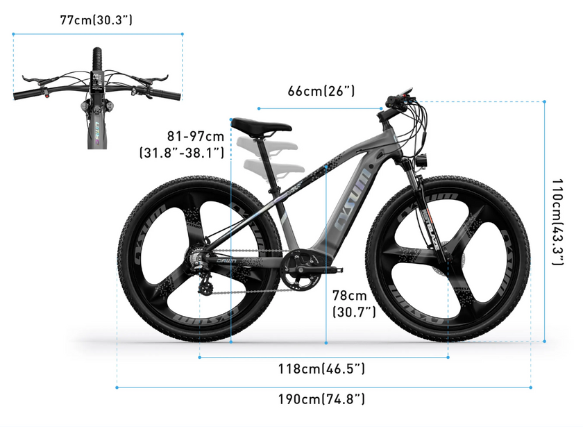 Cysum Speedy Elektrofahrrad 29'' e-Bike 48V 672Wh 75Nm